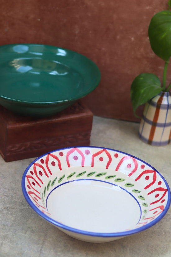 Sea Green & Indie Pasta plate - Set of 2