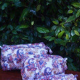 Handmade White Paisley Toiletry Bag - Set of 3