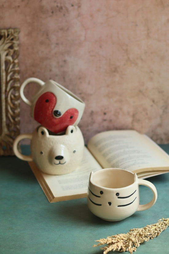 Handmade Set of 3 - Paw & Pours Mugs