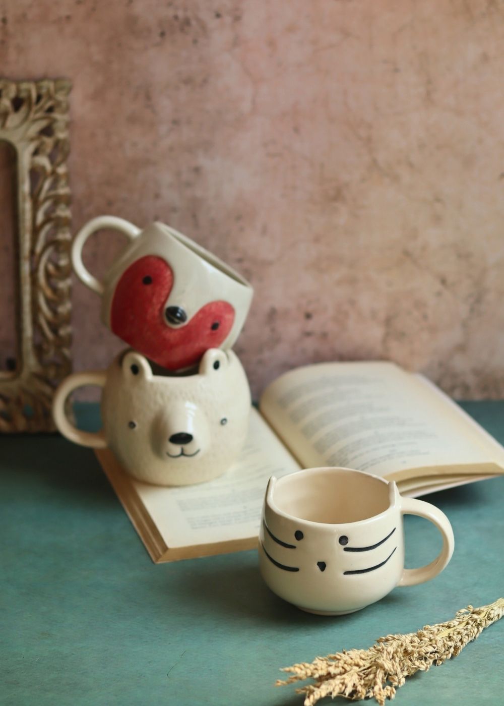 Handmade Set of 3 - Paw & Pours Mugs
