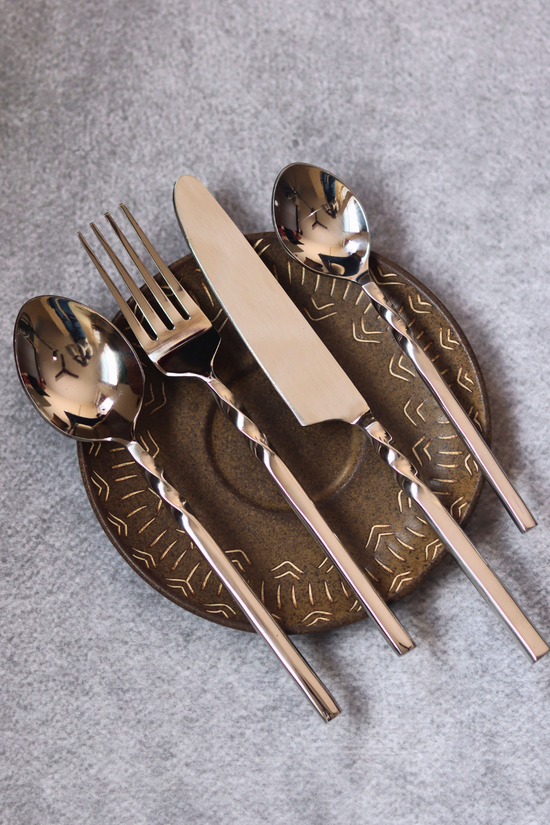 Twisted Silver Cutlery - Set of 4