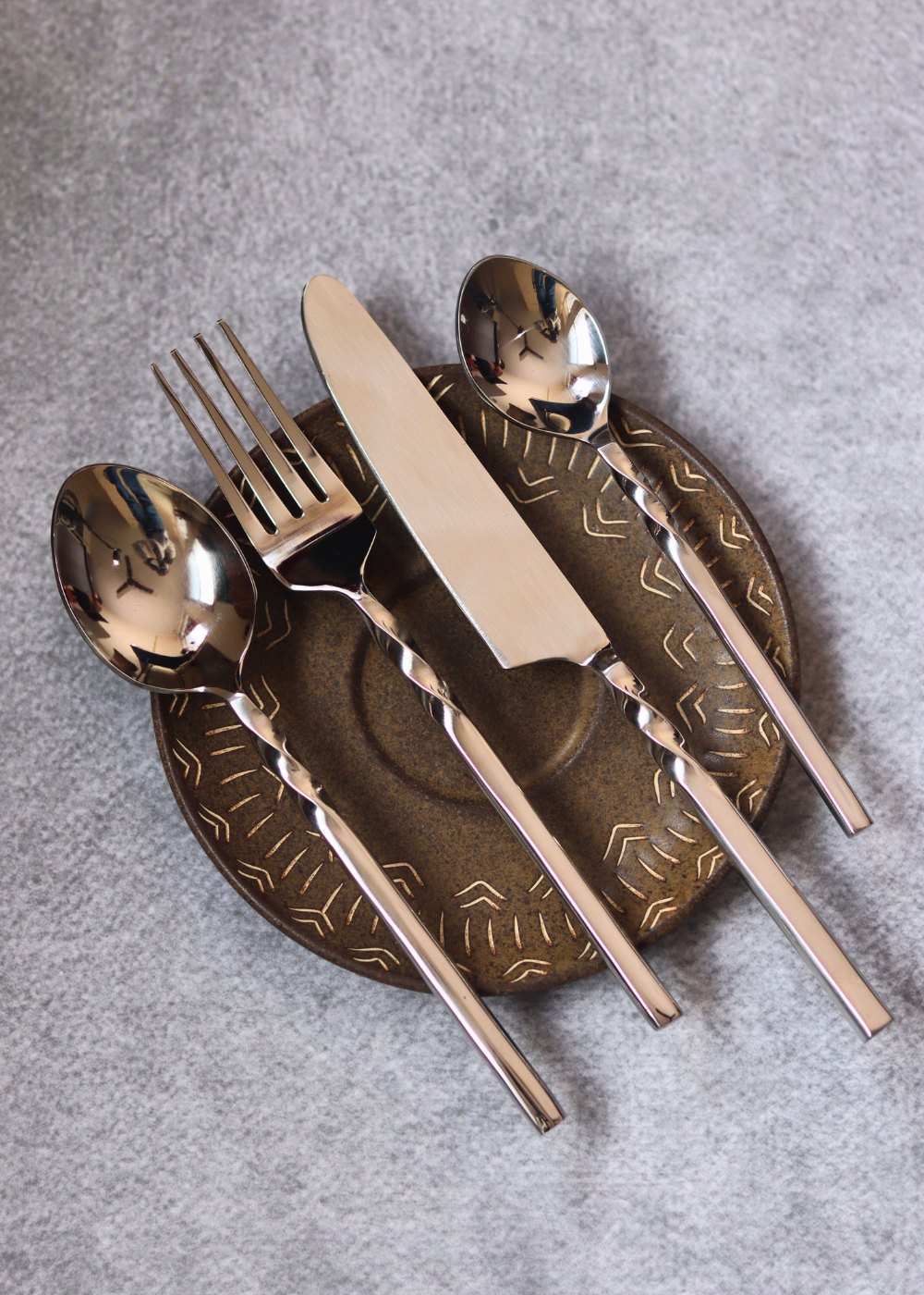 Twisted Silver Cutlery - Set of 4