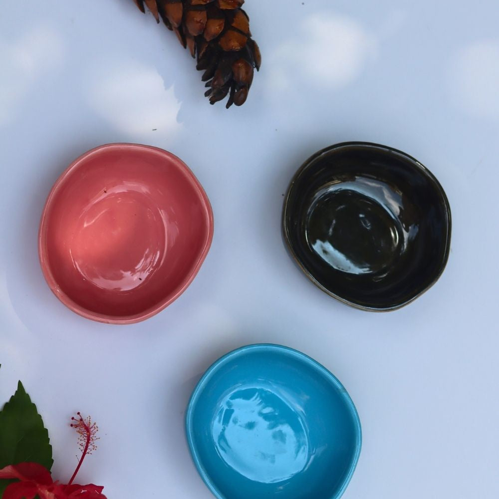 Set of 3 - Chic Charm Nut Bowls combo made by ceramic