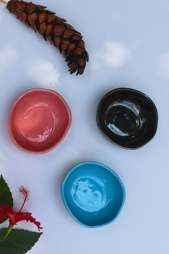 Set of 3 - Chic Charm Nut Bowls combo made by ceramic
