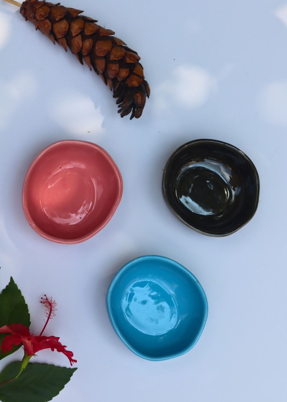 Set of 3 - Chic Charm Nut Bowls combo made by ceramic