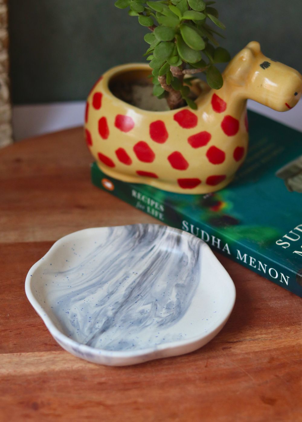 black marble handmade dessert plate 
