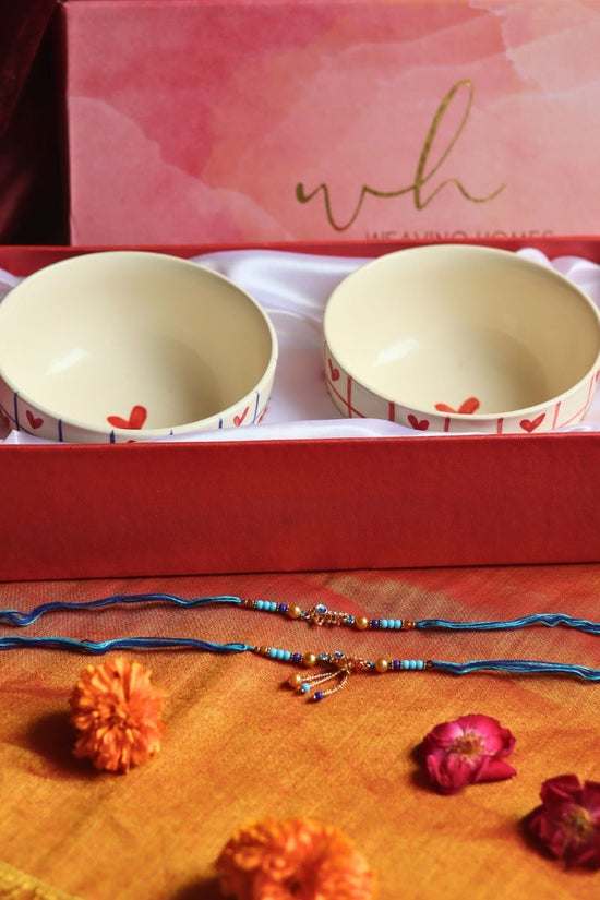Heart Bowls Rakhi Gift Box with premium quality material