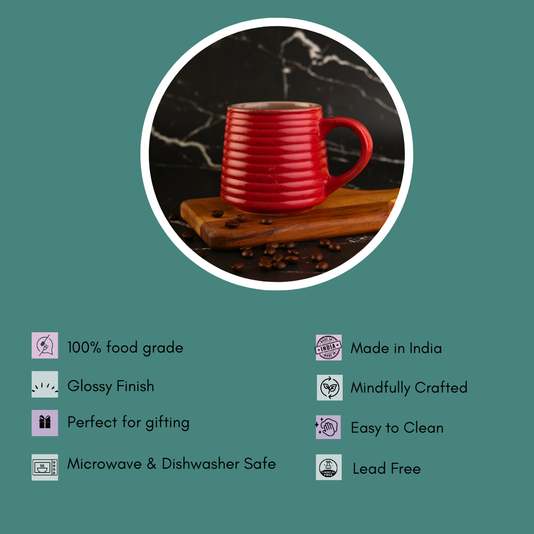 hot red mug with some details 