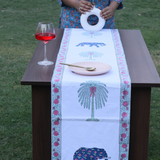 Beautiful elephant & palm tree print table runner 