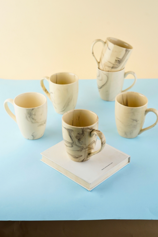 black marble coffee mug with different marble design