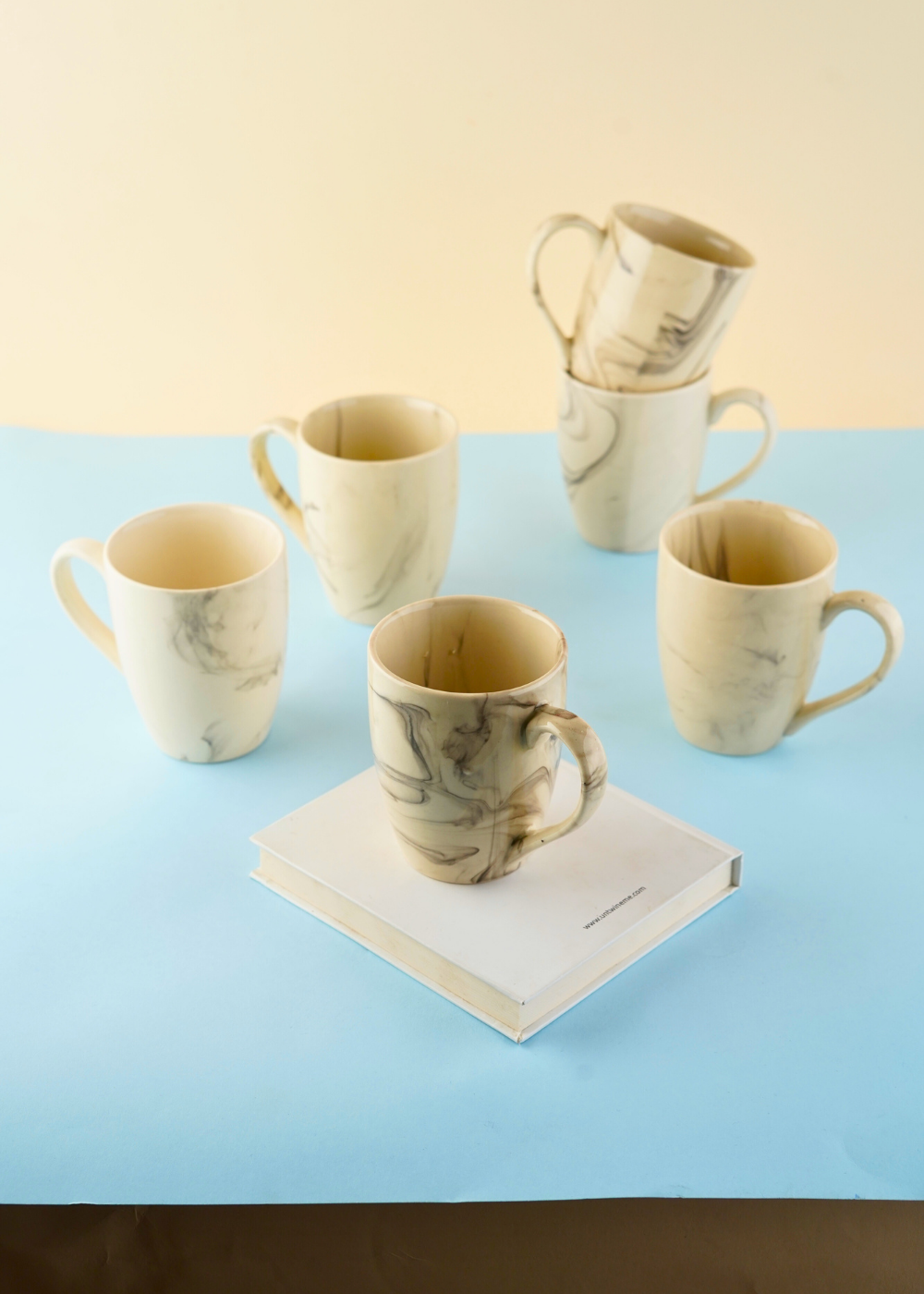 black marble coffee mug with different marble design