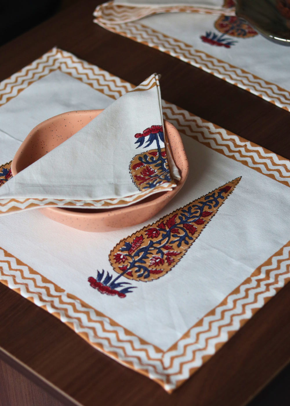 Yellow Ochre Table Mat & Napkin