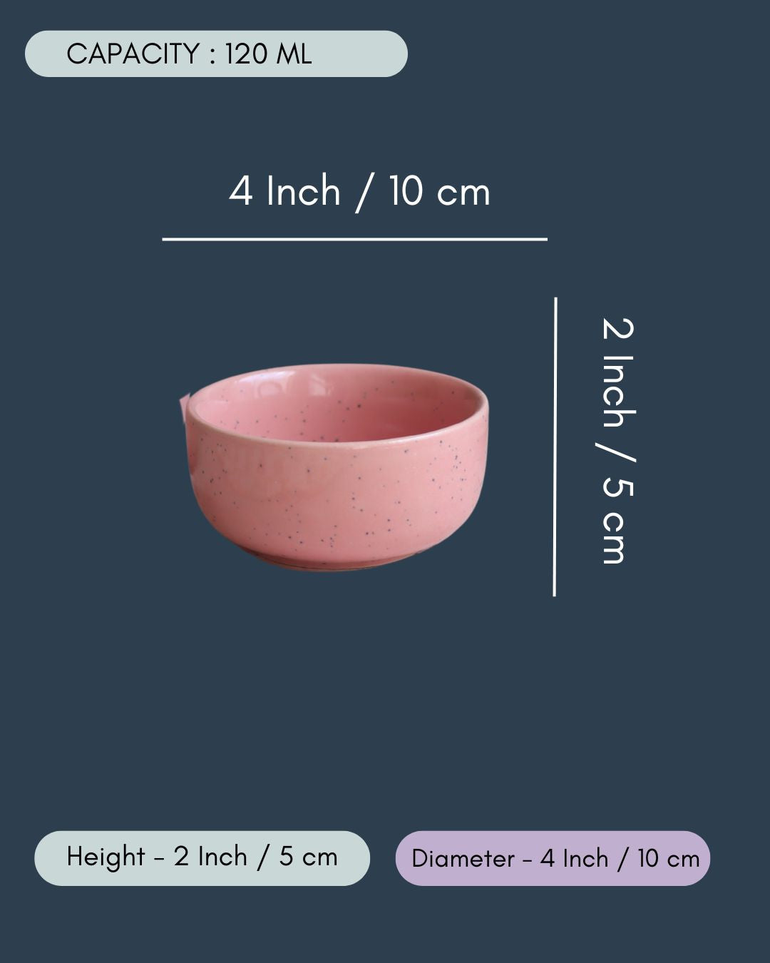 Set of 4 - Rosy Pink Katori