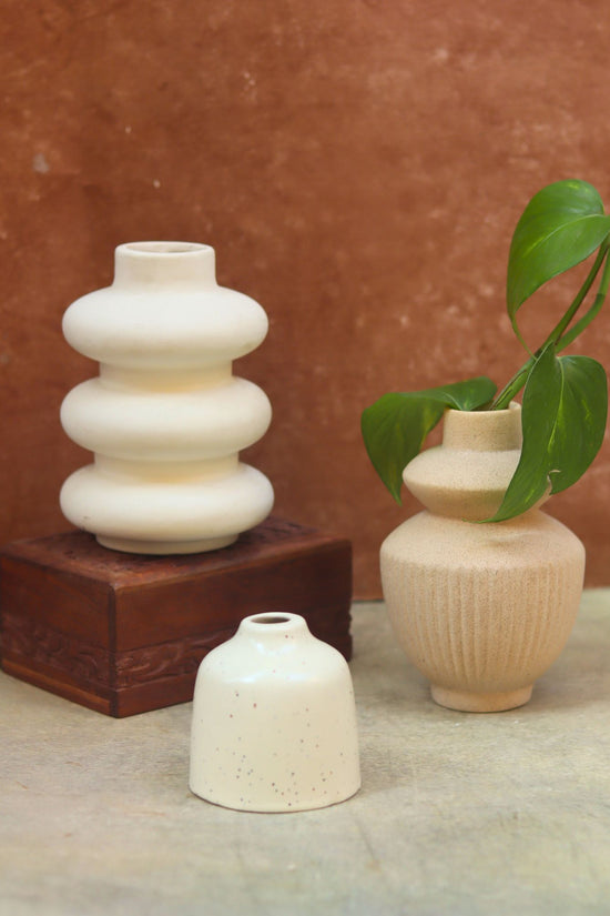 Set of three - Cream Vases