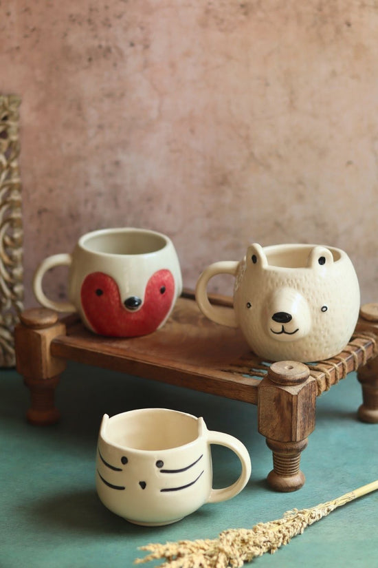 Set of 3 - Paw & Pours Mugs made by ceramic