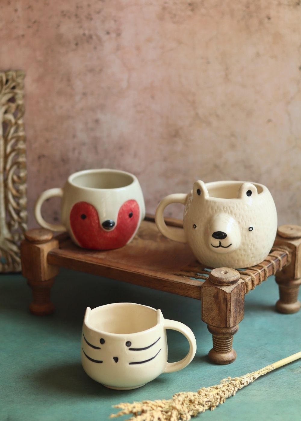 Set of 3 - Paw & Pours Mugs made by ceramic