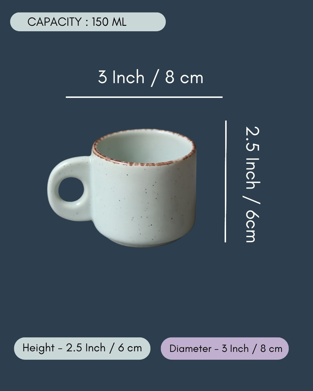 Mint Green Tea Cups - Set of 6