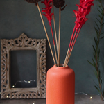 Handmade ceramic flower vase with dried flowers