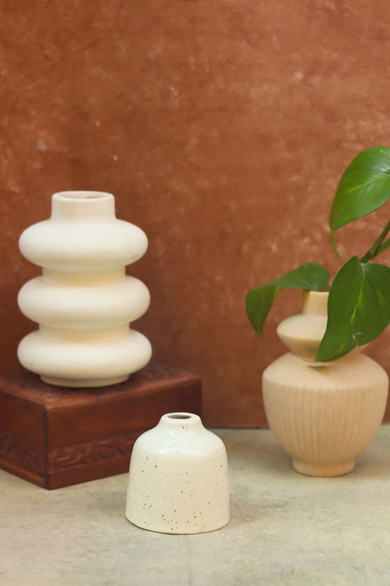 Set of three - Cream Vases