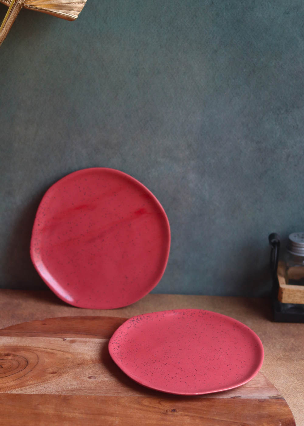 handmade red plate made by premium ceramic 