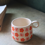 Ceramic white & orange coffee mug 
