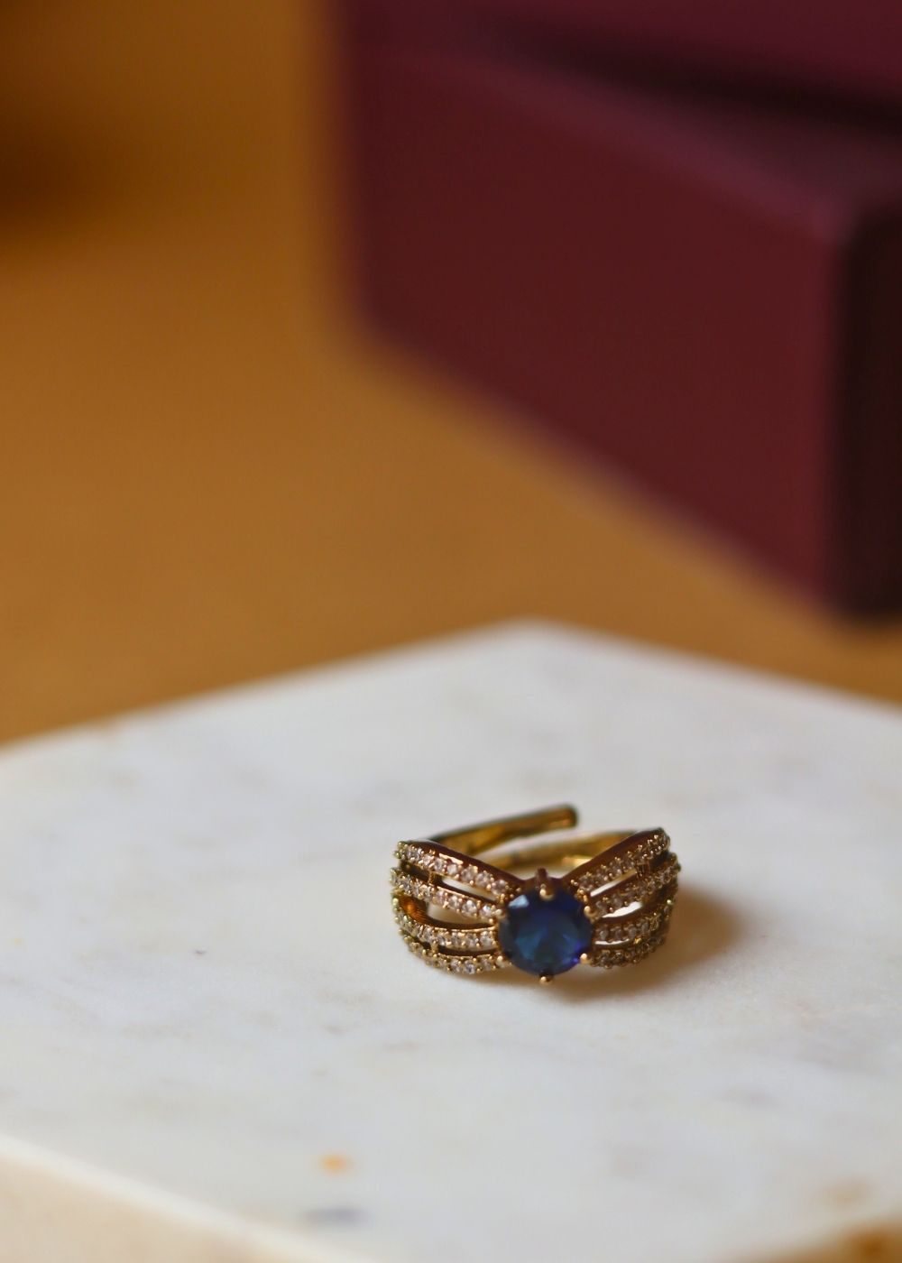 Anti tarnish Azure Band Ring