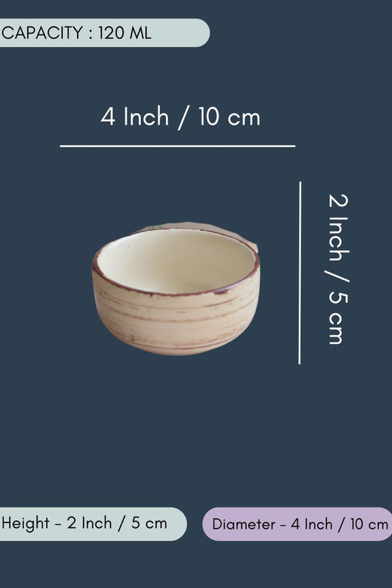Set of 4 - Brown & White Katori