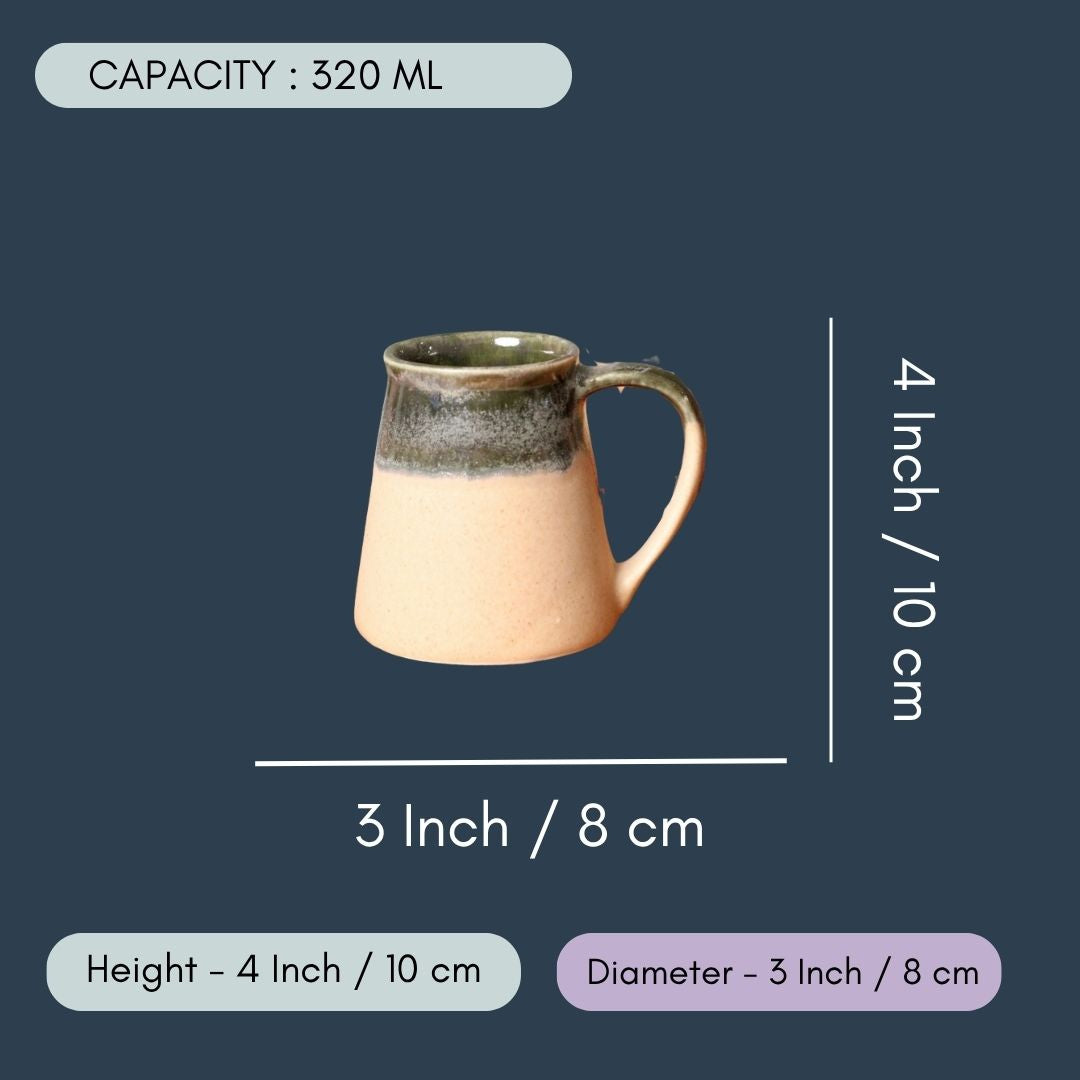 Cream & Green Coffee Mug
