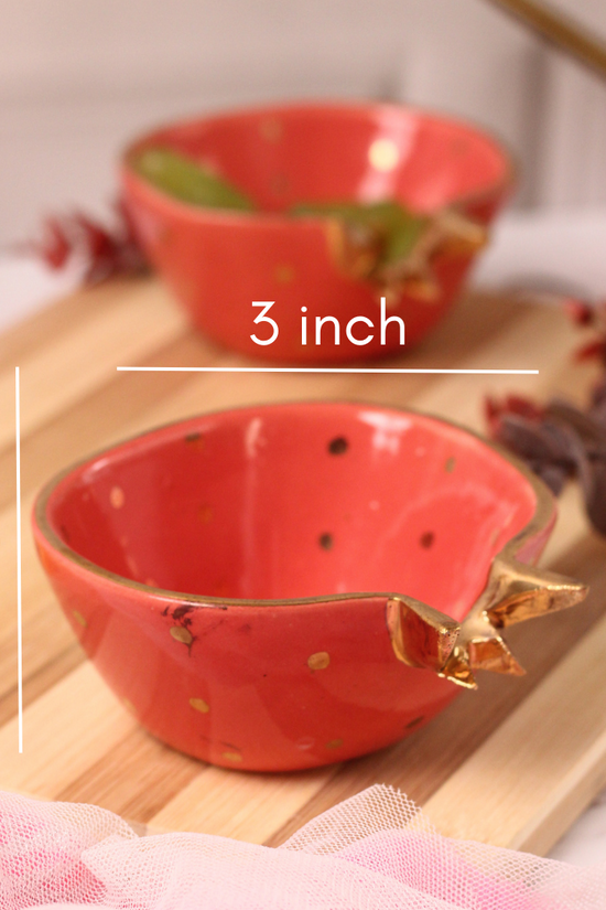 Red anar bowl height & breadth