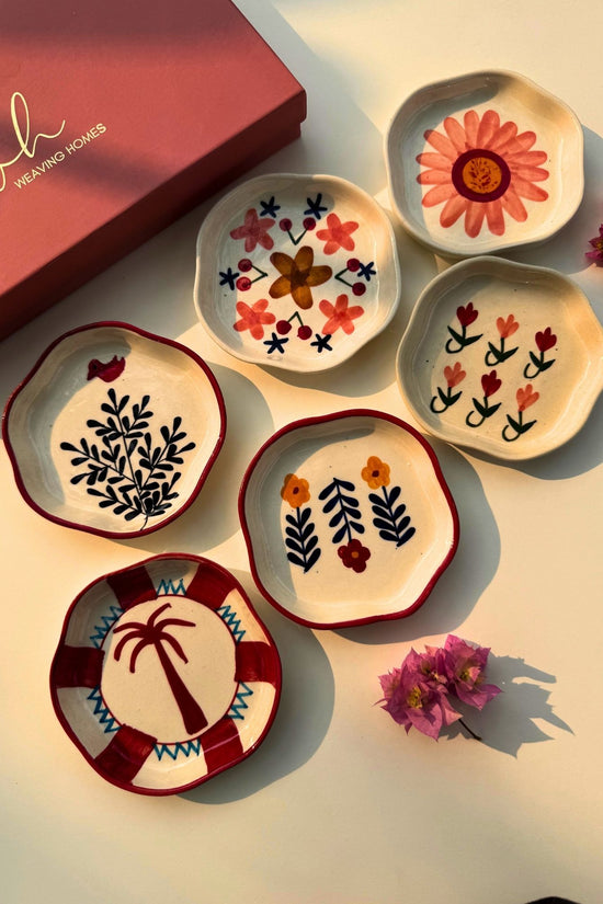 Set of 6 Little Bites handmade dessert plates (for the price of 5) handmade in india