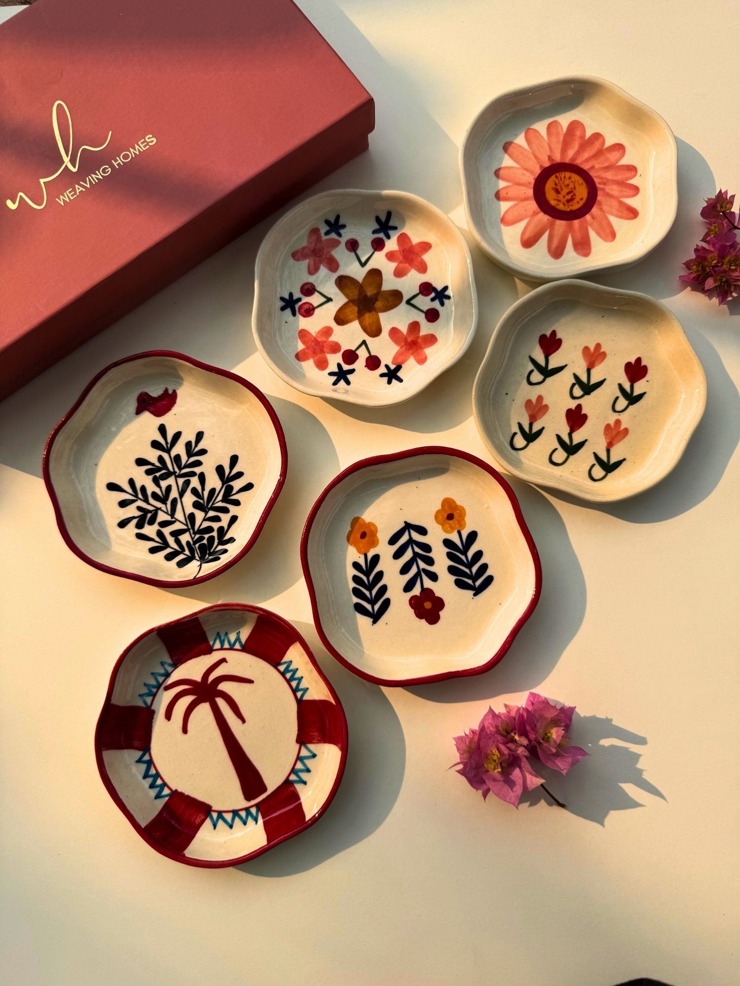 Set of 6 Little Bites handmade dessert plates (for the price of 5) handmade in india