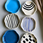 Set of 6 Blue & White Dessert Plate (for the price of 5) premium quality material