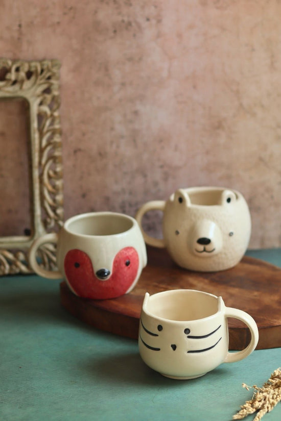 Set of 3 - Paw & Pours Mugs handmade in India