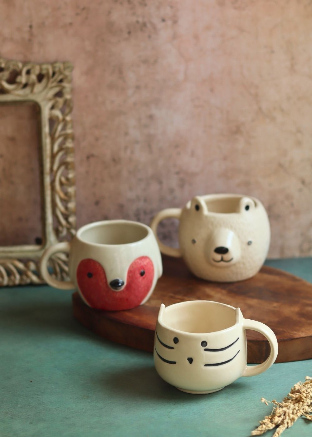 Set of 3 - Paw & Pours Mugs handmade in India