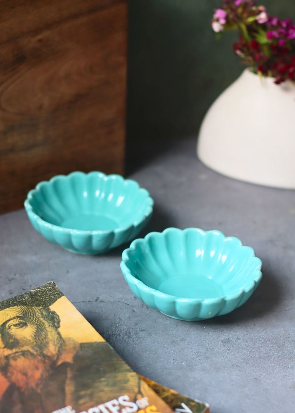 Handmade Sky blue ice cream bowl