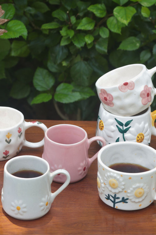Set of 6 Blooming Mugs (for the price of 5) handmade in India