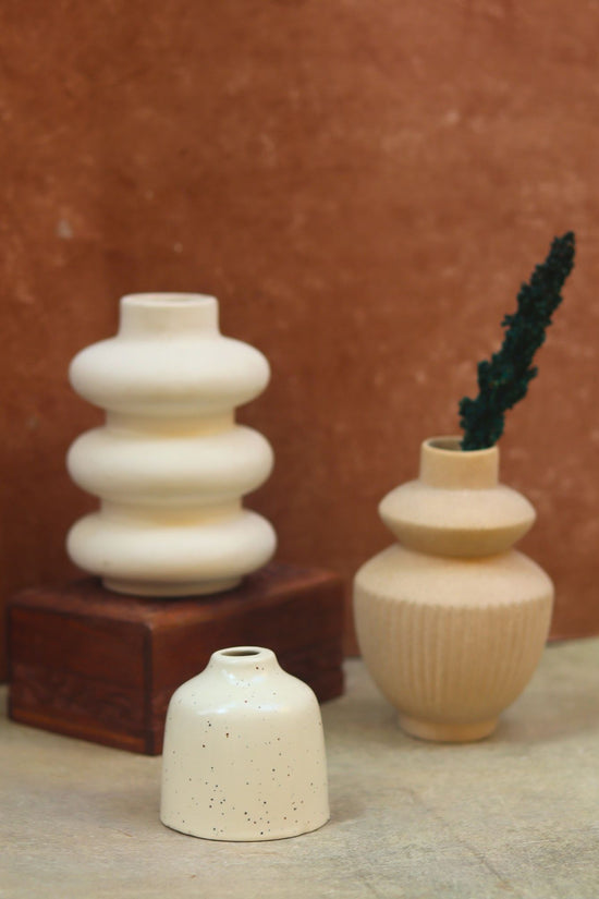 Set of three - Cream Vases