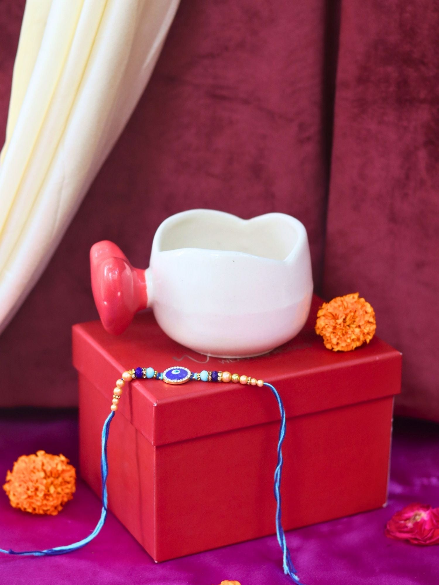 handmade Love Handle Mug Rakhi Gift Box