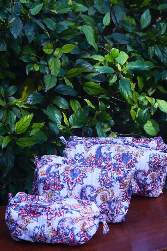 White Paisley Toiletry Bag - Set of 3 with premium quality material