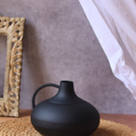 black handle vase handmade in india 