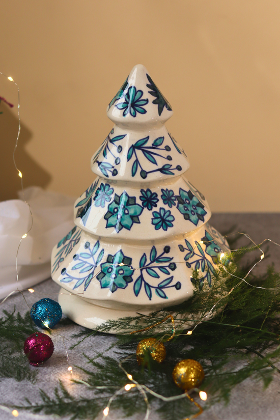 Decorative ceramic snow white christmas tree  