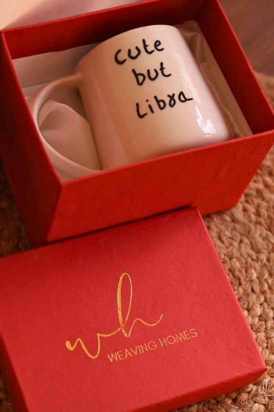 handmade cute but libra mug 