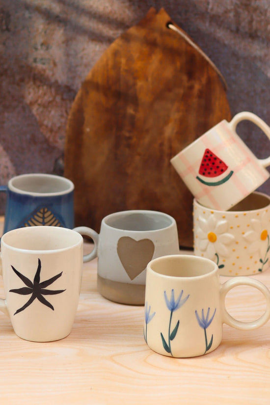 handmade Set of 6 Ceramic Mugs (for the price of 5)