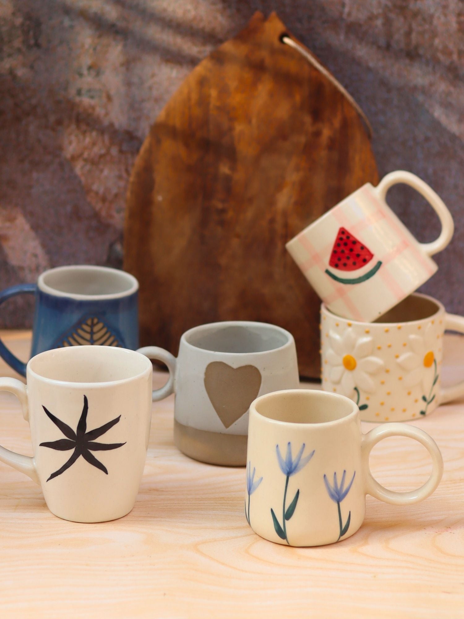 handmade Set of 6 Ceramic Mugs (for the price of 5)