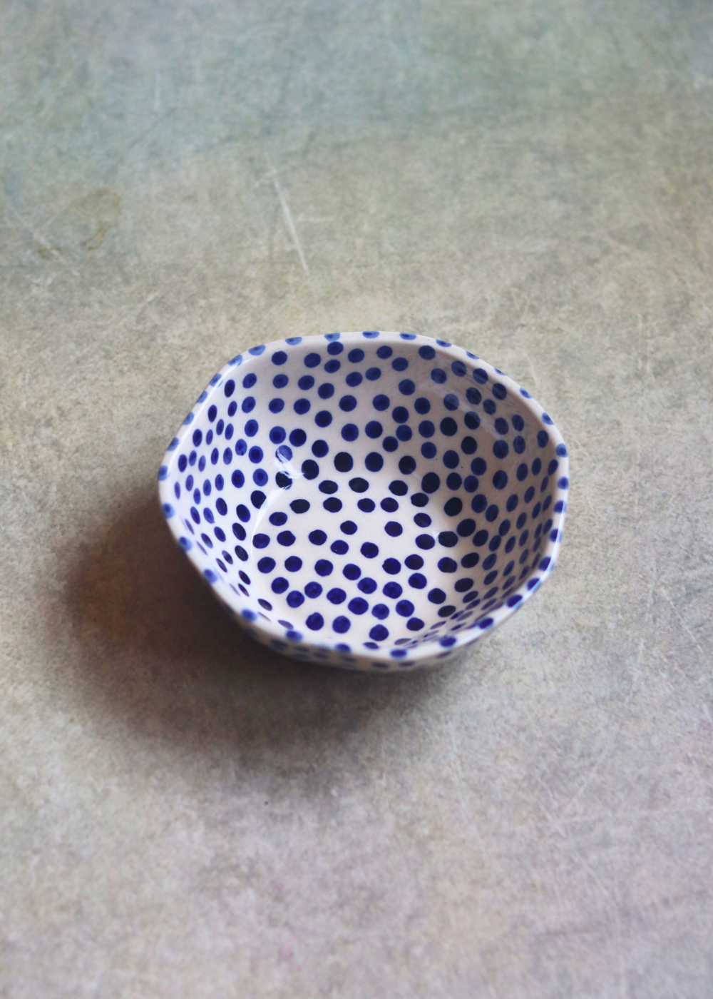 Handmade ceramic bowl blue & white color 