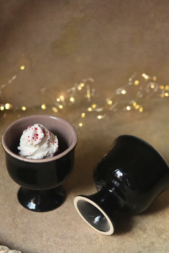 Two Black Icecream Goblets 