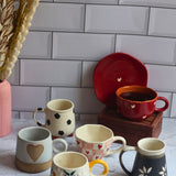 bestselling heart & Floral mugs handmade in india