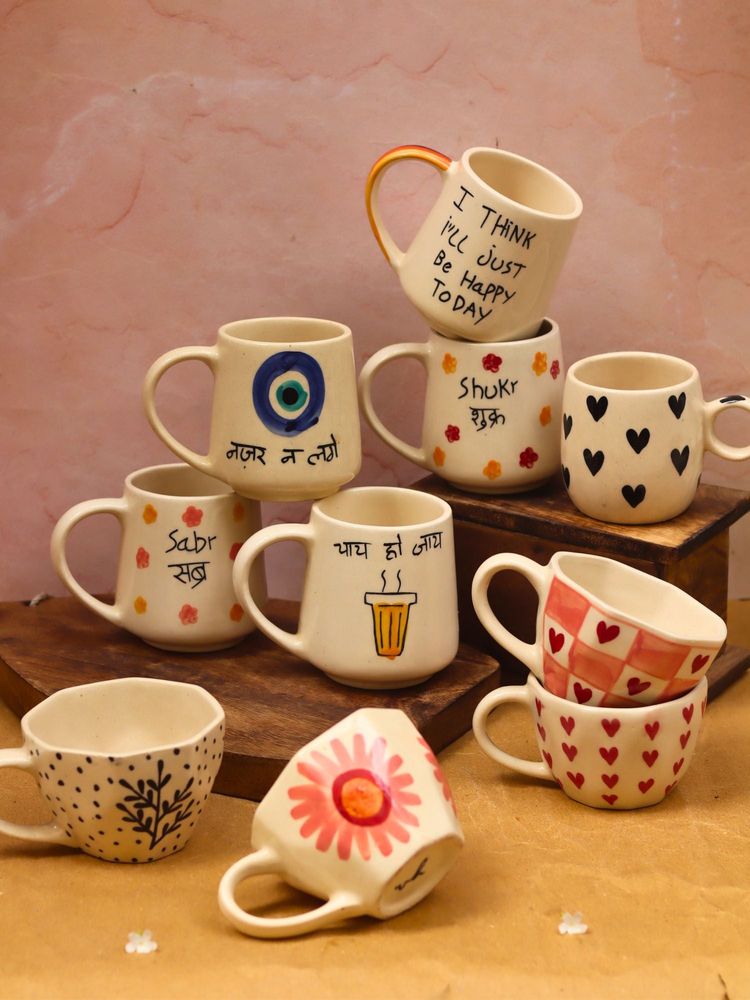 Set of 10 Classic Brew Mugs (for the price of 7) handmade in India