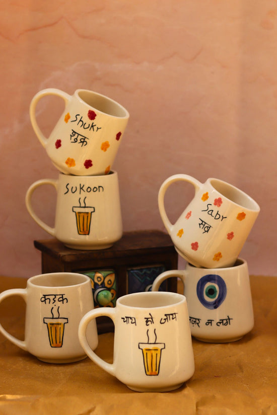 Set of 6 Statement Sip mugs combo (for the price of 5) made by ceramic