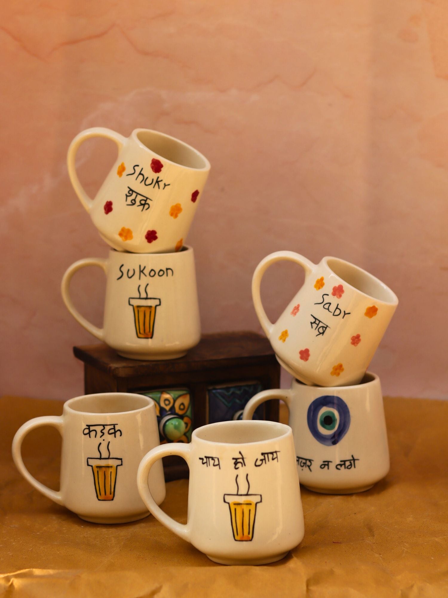 Set of 6 Statement Sip mugs combo (for the price of 5) made by ceramic